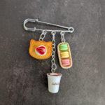 Toast Safety Pin Brooch