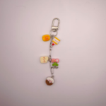 Schlüsselanhänger Polymer Clay Essen-Motiv Silber 🍱✨