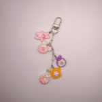 Schlüsselanhänger Polymer Clay Hasen & Donuts – Rosa