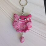 Hot Pink Marble Kitty Anhänger