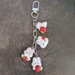 Strawberry Bunny Charm Keychain
