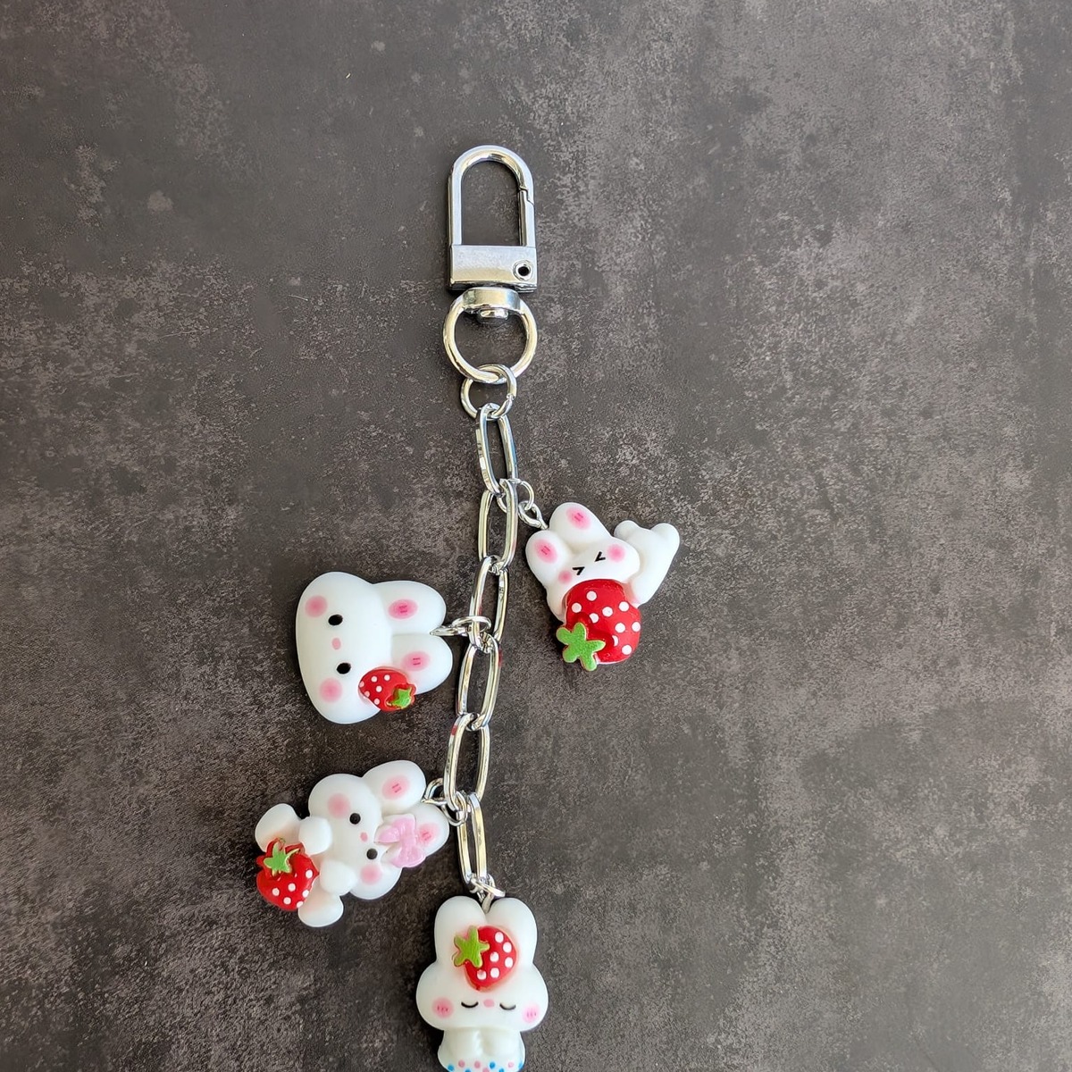 Berry Bunny Charm Keychain