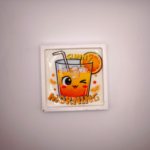 Gips Untersetzer Kawaii Orange Drink eckig 🧃