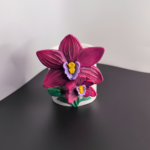 Gips Aufbewahrungsbecher Orchidee Pink Weiß