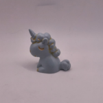 Gips Figur Einhorn Grau Gold Deko