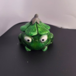 Gips Dose Frosch Grün mit Blatt-Deckel