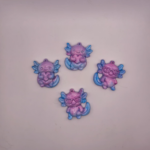 Gips Anhänger Axolotl mit Herz Rosa Blau